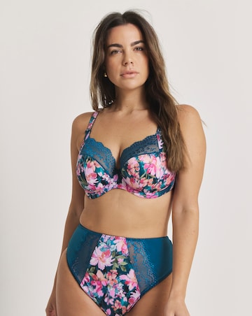 Elomi Lucie High Leg Knicker Teal Floral