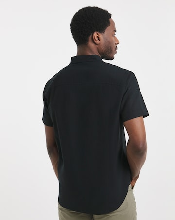 Short Sleeve Linen Blend Shirt