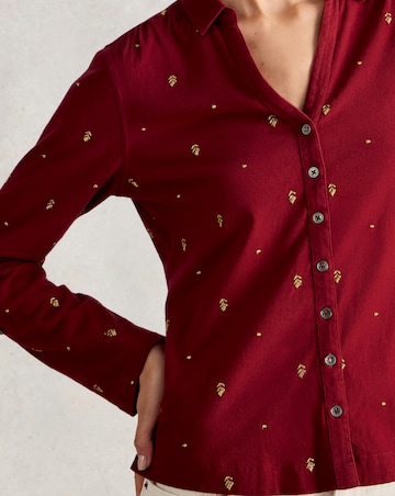 White Stuff Annie Embroidered Jersey Shirt