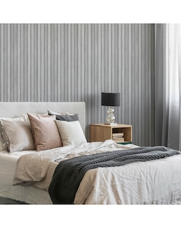 Fresco Wooden Slats Grey Wallpaper