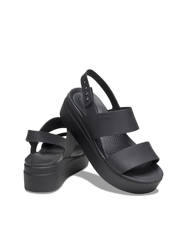 Crocs Black Brooklyn Low Wedge Sandals