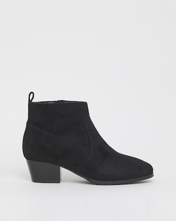Ophelia Low Block Heel Ankle Western Boot - Wide Fit (E)