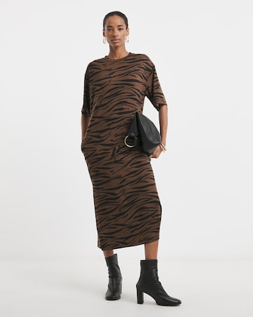 Soft Touch Half Sleeve Midi T-Shirt Dress