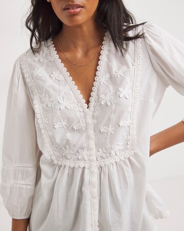 White Embroidered Top