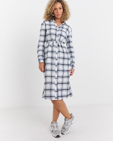 Brushed Check Utility Shirt Dress