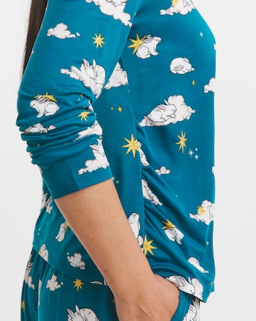 Chelsea Peers Jersey Crew Neck Rabbit Print Pyjama Set