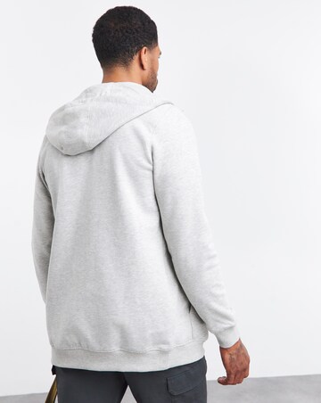 Grey Marl Full Zip Hoodie Long