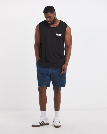 Jack & Jones Logo Slub Vest - Black