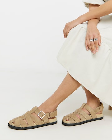 Seattle Leather Fisherman Style Mules With Slingback - Extra Wide Fit (EEE)