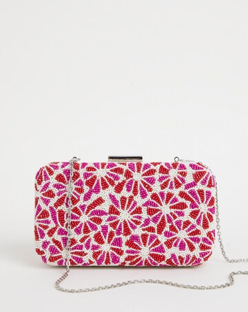 Joanna Hope Multi-Colour Floral Beaded Clutch Bag