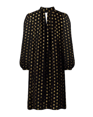 Ro&Zo Circle Foil V Neck Mini Dress