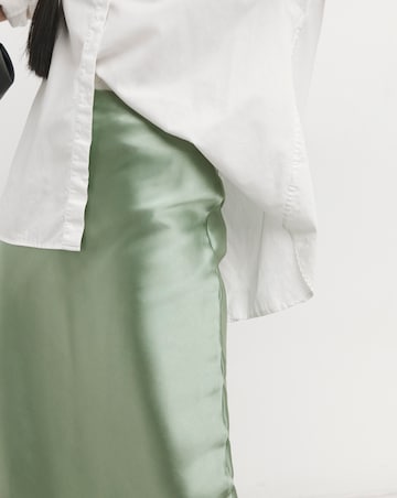 Soft Green Satin Slip Maxi Skirt