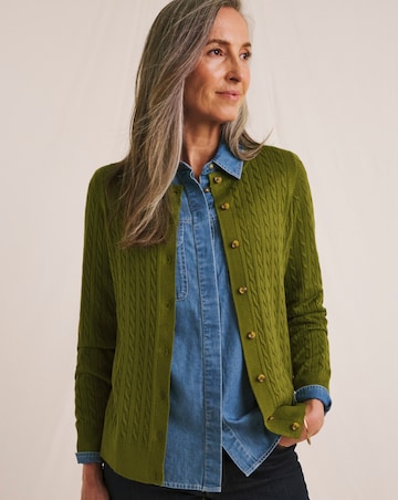 Julipa Cable Crew Neck Cardigan
