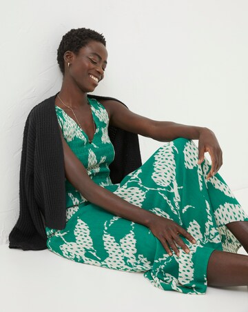 FatFace Aria Textured Leaves Midi Dress