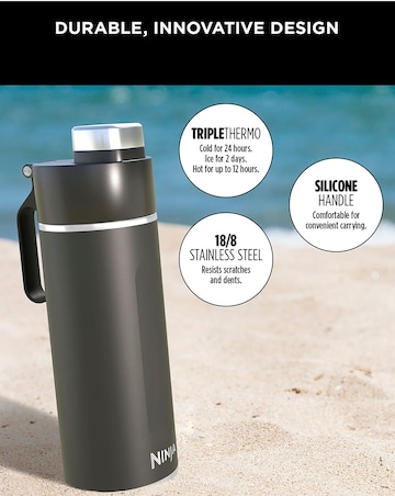 Ninja Thirsti Carbonated 20oz Bottle with Carbonation Lid in Black