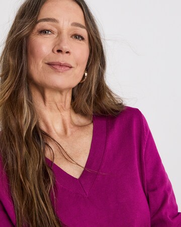 Purple V Neck Jumper