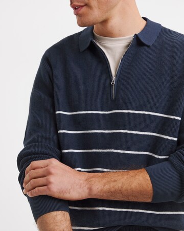 Stripe Slouch Knitted Polo
