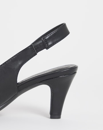 Swan Peep Toe Heeled Slingbacks - Wide Fit (E)