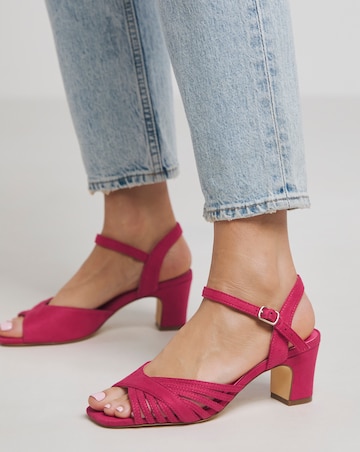 Gloria Strap Detail Low Heel Sandal - Wide Fit (E)