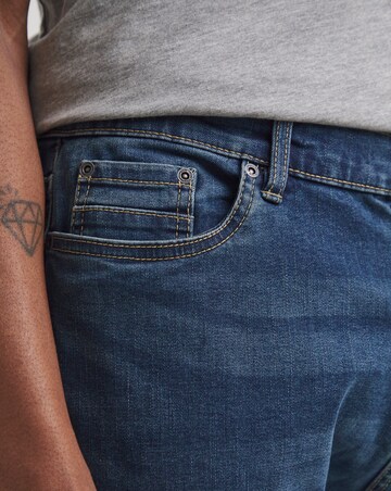 Stonewash Straight Fit Stretch Jeans