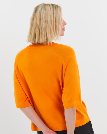 Orange Half Sleeve Knitted T-shirt