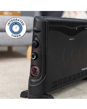 Russell Hobbs 2kW Black Convection Heater with Timer
