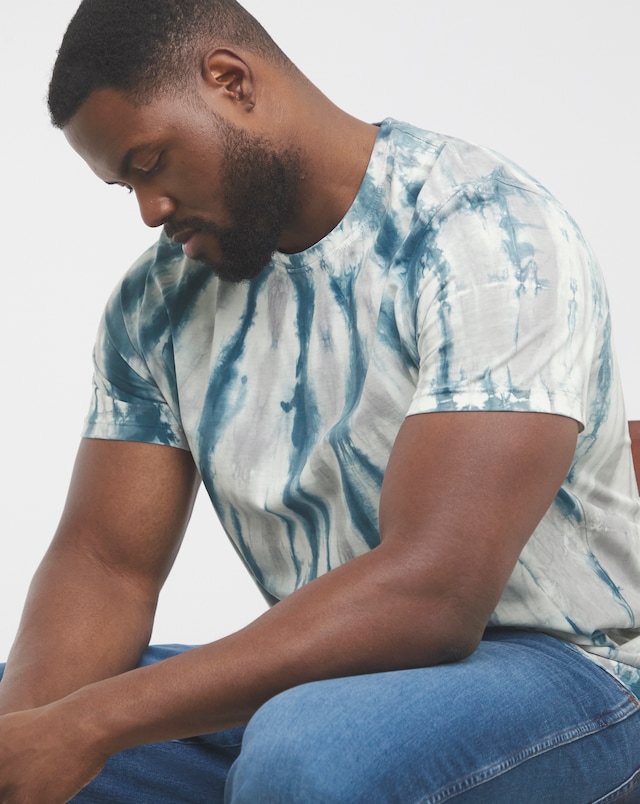 Tie Dye Print T-Shirt- Teal