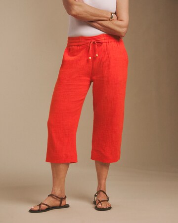 Julipa Cotton Double Cloth Crop Trousers
