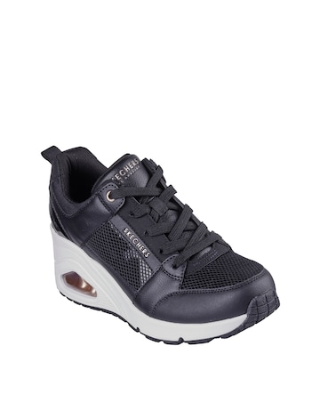Skechers Uno Wedge Lace Up Fashion Trainer Standard Fit