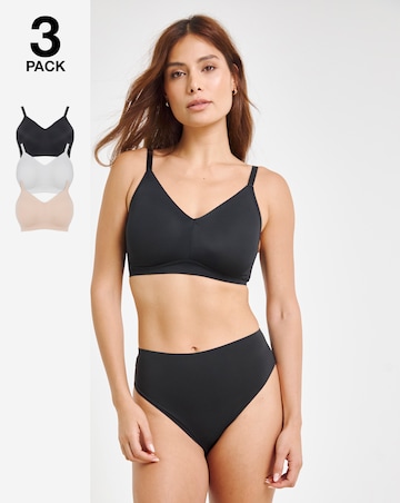 Pretty Secrets (3 Pack) New Claire Micro Moulded Full Cup Non Wired Bras (B-E)