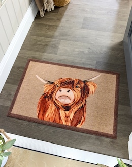 My Mat Nylon Indoor Pattern Highland Cow Doormat