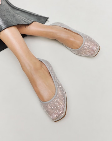 Luminous Embellished Mesh Ballet Flats - Wide Fit (E)