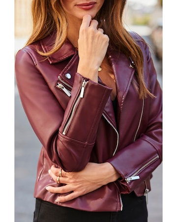 Sosandar Faux Leather Biker