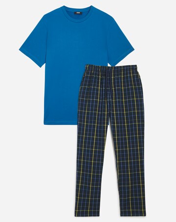 Jersey Tee and Woven Check Trouser PJ Set
