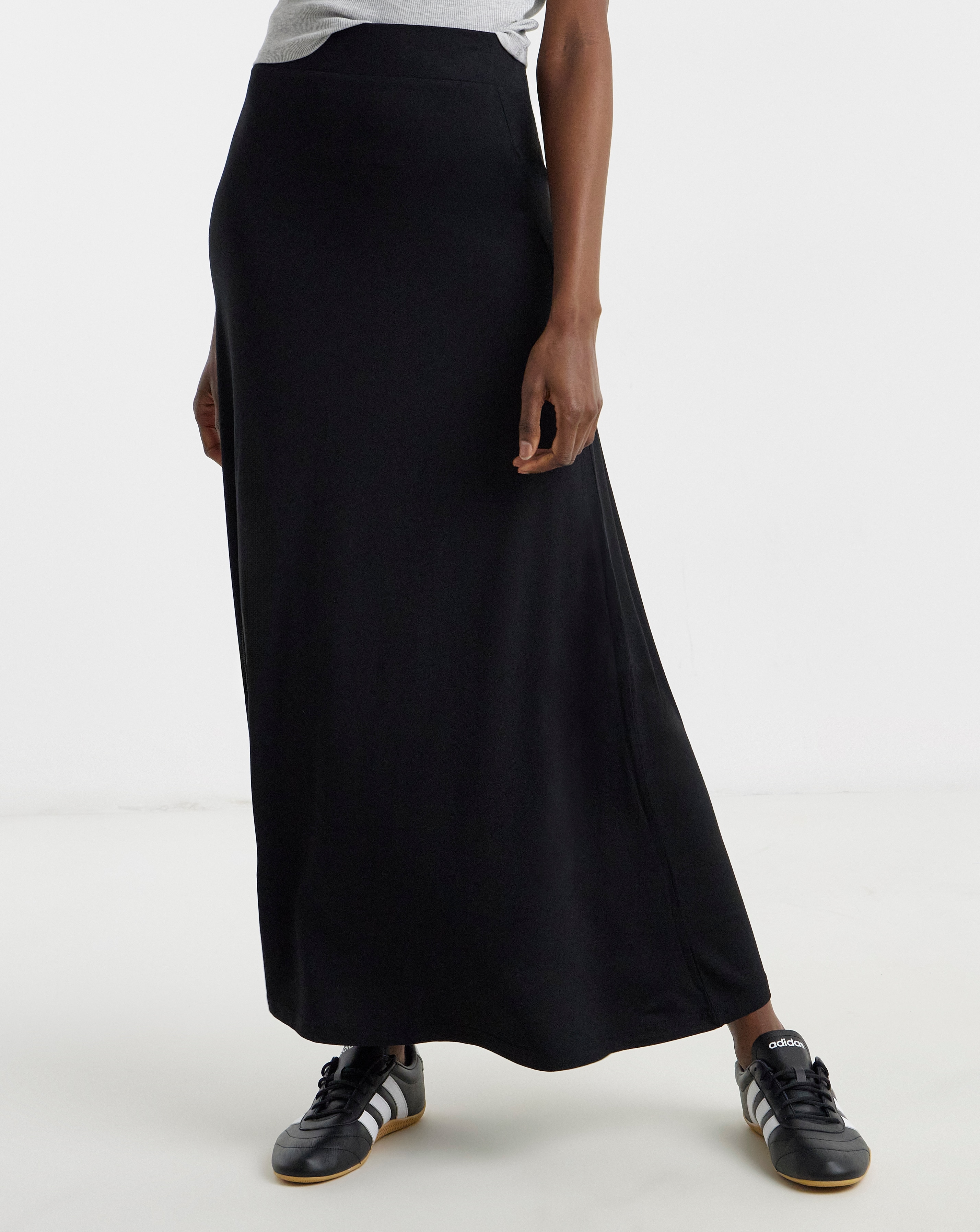 Black Jersey Maxi Skirt | JD Williams