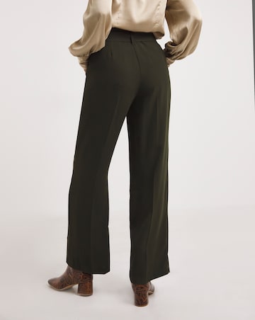 Straight Leg Twill Crepe Trouser with Belt