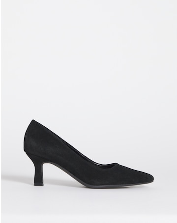 Heavenly Soles Kirsten Suede Pointed Toe Court Shoes - Extra Wide Fit (EEE)