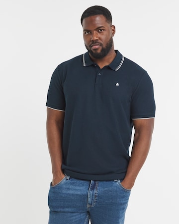 Jack & Jones Austin Waffle Polo - Navy