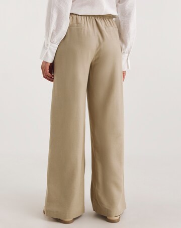 Truffle Linen Mix Wide Leg Trousers