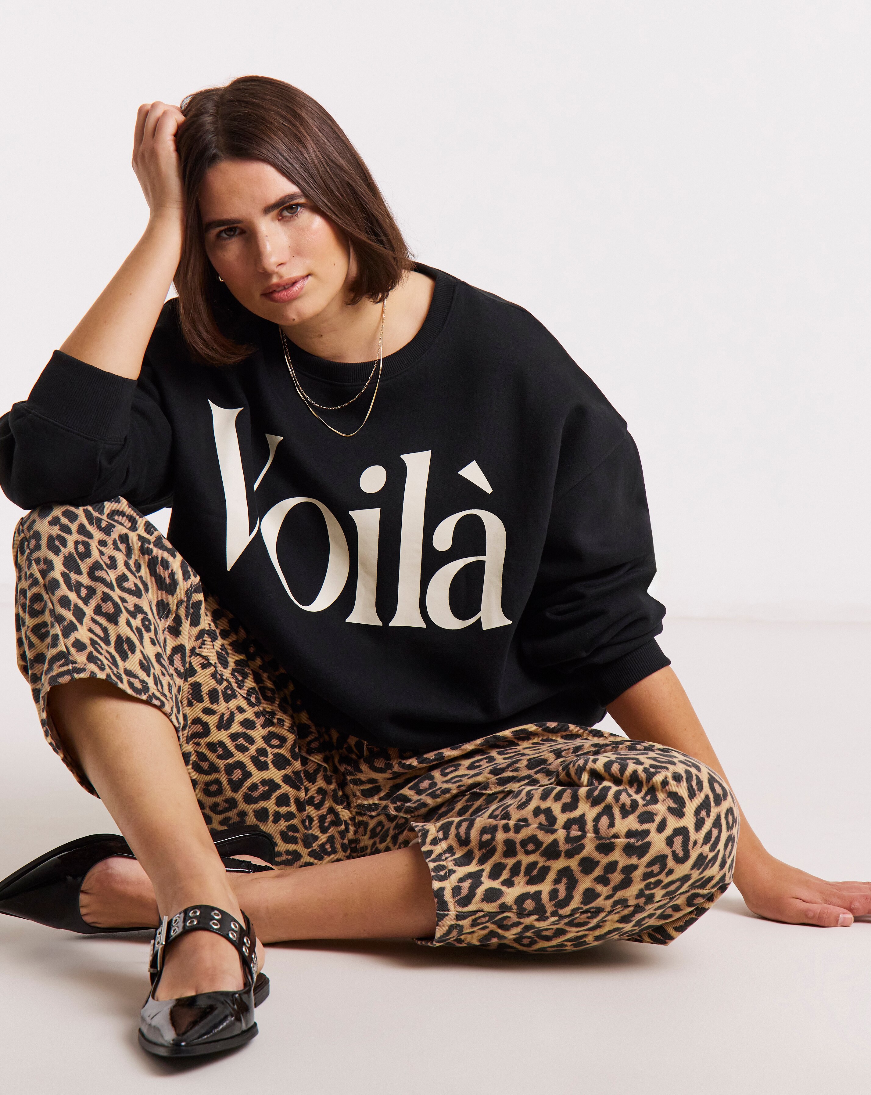 Black Voila Graphic Sweatshirt | JD Williams