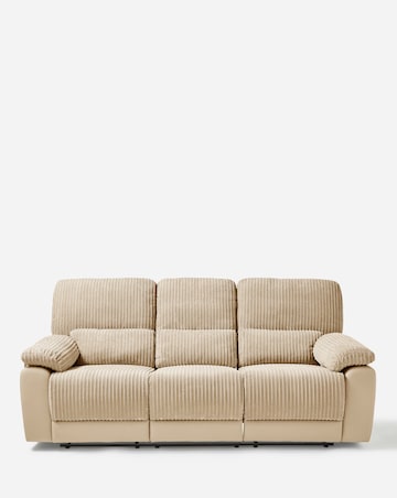 Harlow Fabric/Faux Leather Recliner 3 Seater Sofa