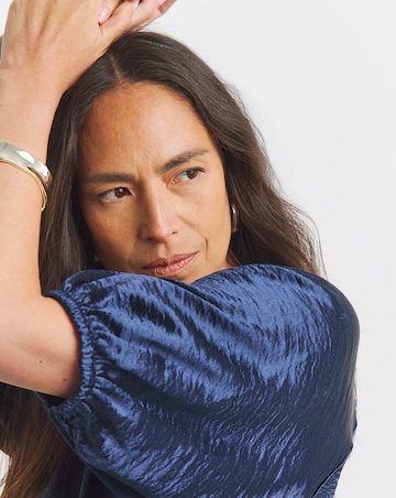 Satin Puff Sleeve Top