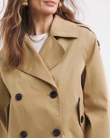 Camel Cropped Trench Coat