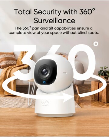 Eufy Indoor Cam C220, 360 degree Pan & Tilt 2K No Fee Camera