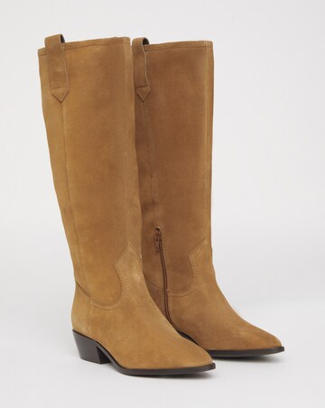 Bonnie Knee High Suede Western Boots - Wide Fit (E) & Curvy Calf