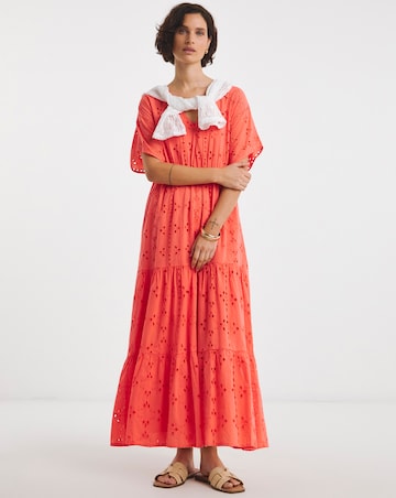 Pure Cotton Broderie Smock Dress