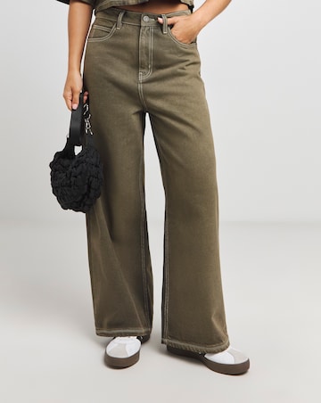 Native Youth Acid Wash Wide Leg Jeans