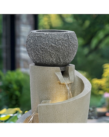 Charles Bentley 3 Tier Cascading Spiral LED Water Feature