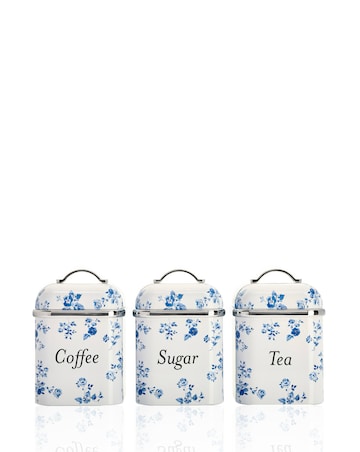 Laura Ashley China Rose Set of 3 Canisters