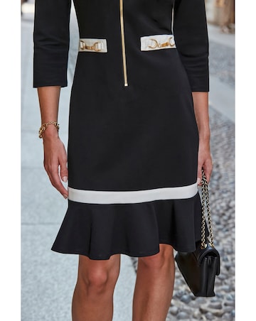 Sosandar Chain Trim Jersey Dress